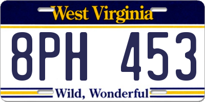 WV license plate 8PH453