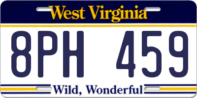 WV license plate 8PH459
