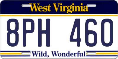 WV license plate 8PH460