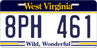 WV license plate 8PH461