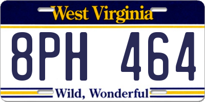 WV license plate 8PH464