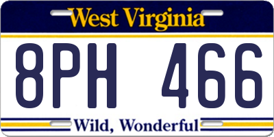 WV license plate 8PH466
