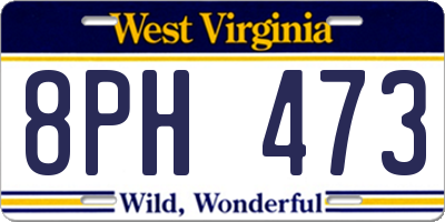 WV license plate 8PH473