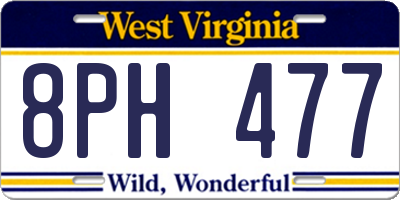 WV license plate 8PH477