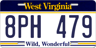 WV license plate 8PH479