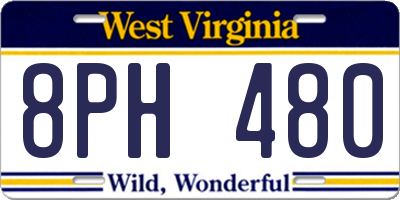 WV license plate 8PH480