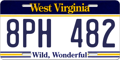 WV license plate 8PH482