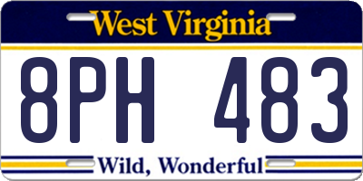 WV license plate 8PH483