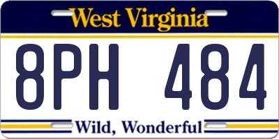 WV license plate 8PH484