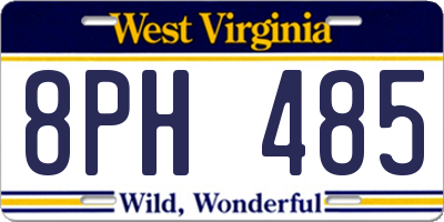 WV license plate 8PH485