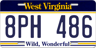WV license plate 8PH486