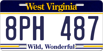 WV license plate 8PH487