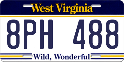 WV license plate 8PH488