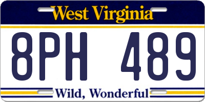 WV license plate 8PH489