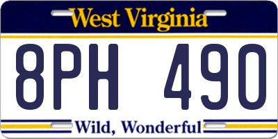 WV license plate 8PH490