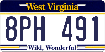 WV license plate 8PH491