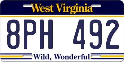WV license plate 8PH492