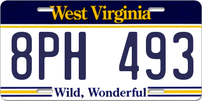 WV license plate 8PH493