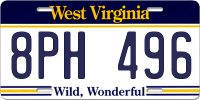 WV license plate 8PH496