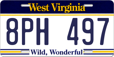 WV license plate 8PH497