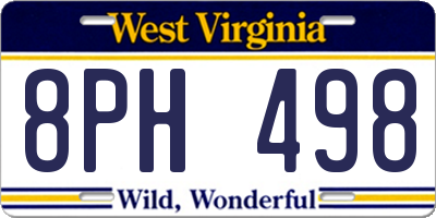 WV license plate 8PH498