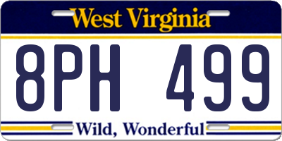 WV license plate 8PH499