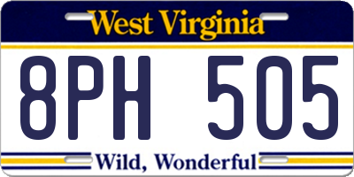 WV license plate 8PH505