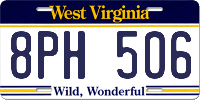 WV license plate 8PH506