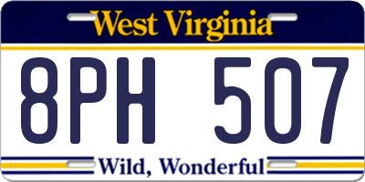 WV license plate 8PH507
