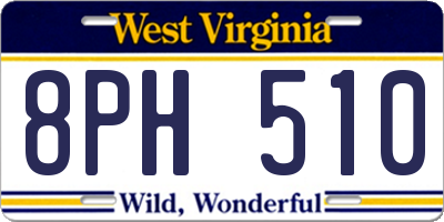 WV license plate 8PH510