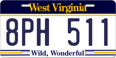WV license plate 8PH511