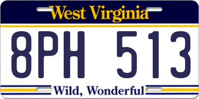 WV license plate 8PH513