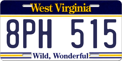 WV license plate 8PH515