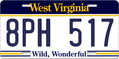 WV license plate 8PH517