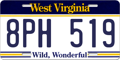 WV license plate 8PH519