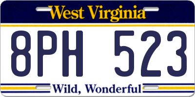 WV license plate 8PH523