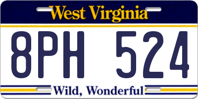 WV license plate 8PH524
