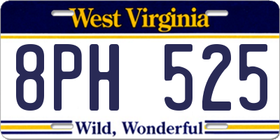 WV license plate 8PH525