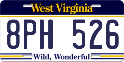 WV license plate 8PH526