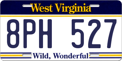 WV license plate 8PH527