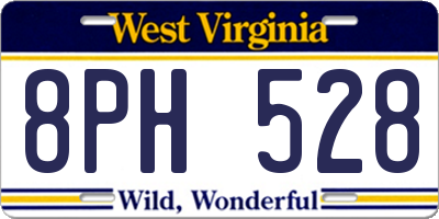 WV license plate 8PH528