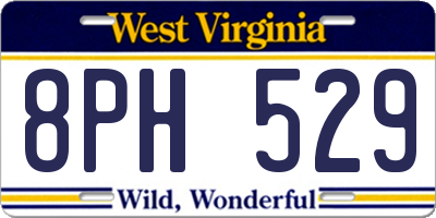 WV license plate 8PH529