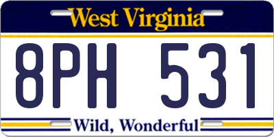 WV license plate 8PH531