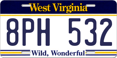 WV license plate 8PH532