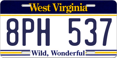 WV license plate 8PH537