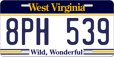WV license plate 8PH539
