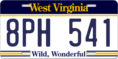 WV license plate 8PH541