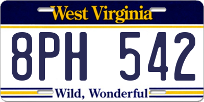 WV license plate 8PH542