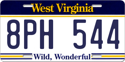 WV license plate 8PH544