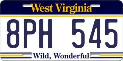 WV license plate 8PH545
